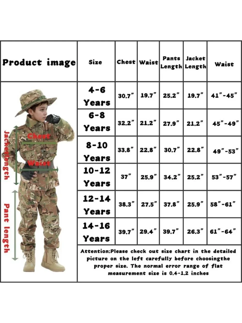 Boys Army Costume - Kids Camo Military Outfit for Halloween & Cosplay Fun